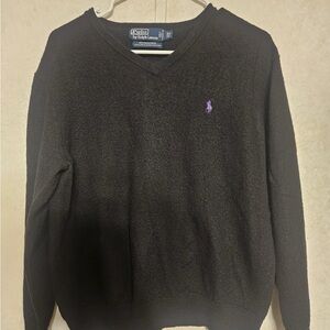 Polo Ralph Lauren Men's Charcoal V-Neck Sweater